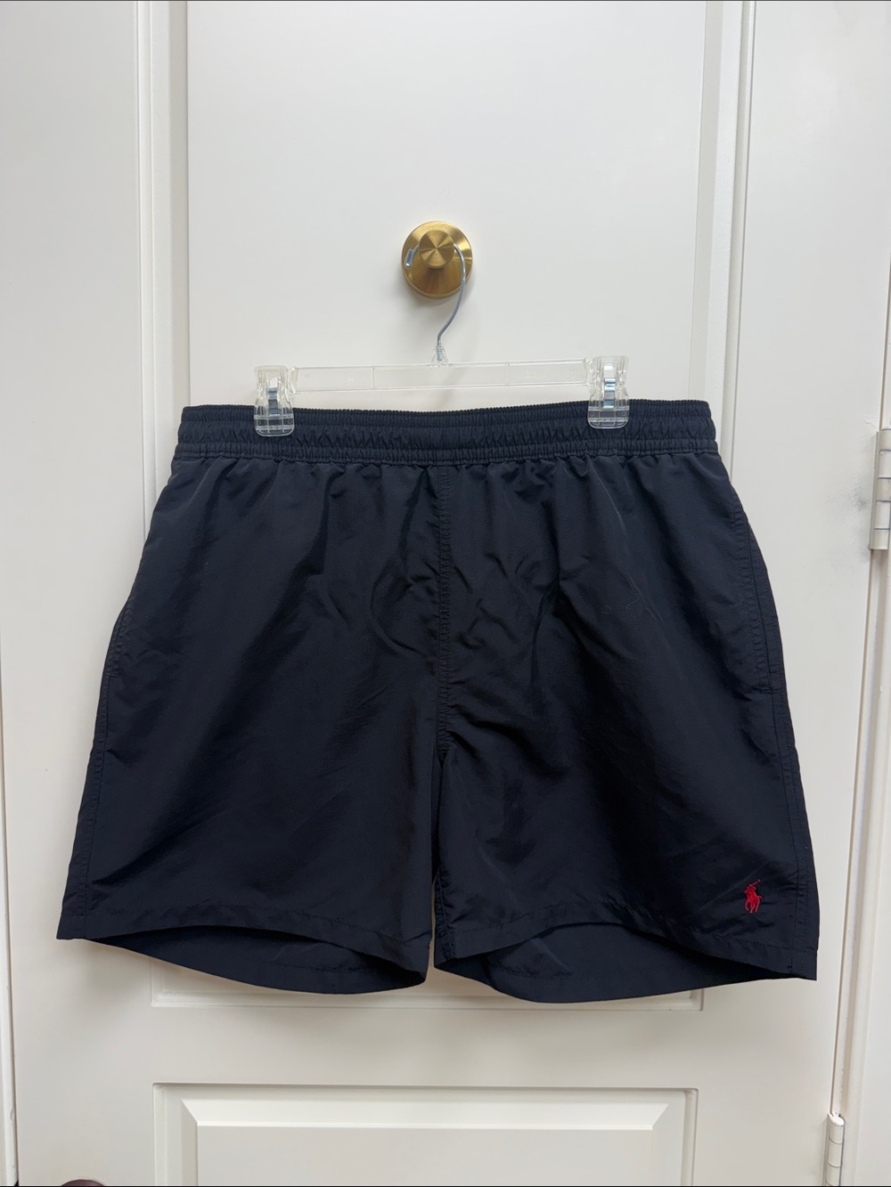 Ralph Lauren Navy Swim Trunks with Red Pony
